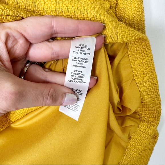 NWT Chicos Textured LS Jacket Glistening Yellow Medium/8 - Picture 11 of 13